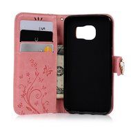 S7 Case,Samsung Galaxy S7 Case - Mavis's Diary 3D Handmade Wallet Bling Crystal Diamonds Butterfly Embossed Flowers... N8