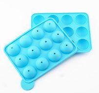 Cherryard 12 Cavity Silicone Lollipop Molds(Blue,1 Pair) N3