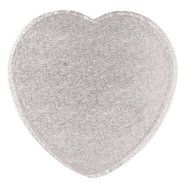 Heart Shaped Cake Board - Silver 12inch