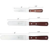 1Easylife Offset Cake Icing Spatula Set with Wooden Handle, 7.5&quot; - 10.8&quot; - 12.8&quot; Angled Cake Frosting Spatula,... N4
