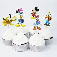 Winrase&reg; Pack of 24 Cute Mickey Minnie Kids Party Decoration Paper Cupcake Toppers (Mickey Minnie Donald Duck) N2