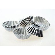 BUYBUYMALL 20pcs Egg Tart Aluminum Lined Mould Tin Baking Tool Cupcake Cake Cookie Molds N3