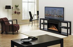 Dimplex SAP-300 Novara Media Console with 25" Self-Trimming Widescreen Electric, Black