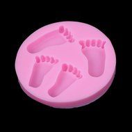 uxcell Lovely Baby Feet Fondant Mold Wedding Cake Mould Decoration Baking Tool N9