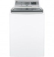 GE White Top Load Laundry Pair with GTW810SSJWS 28" Washer and GTD81GSSJWS 28" Gas Dryer