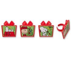 DecoPac Peanuts Christmas Presents Cupcake Rings (12 Count)