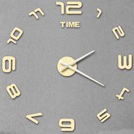 MuLuo Creative Numbers Wall Clock DIY Acrylic Mirror Wall Stickers Watches For Living room gold N6