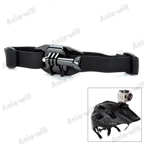 Asiawill&reg; Helmet Strap Mount with Quickly Assemble Plug for Gopro Hero / Hero2 / Hero3 - Black N2