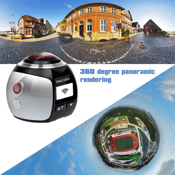 Campark 16MP 3K(2448*2448/30fps) 360 Degree Panoramic VR Action Camera,Spherical Lens,3D, Waterproof, WIFI,Support... N2