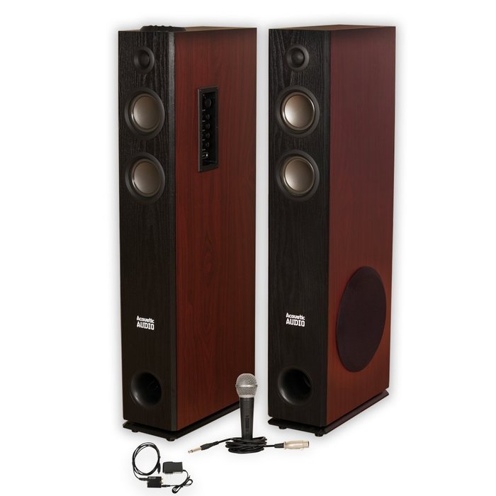 Acoustic Audio TSi600 Bluetooth Powered Floorstanding Tower Multimedia Speakers with Optical Input and Mic TSi600DM1 N3