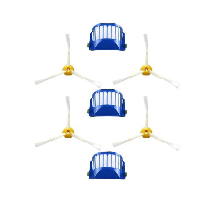 Hongfa Irobot Roomba Replacement Filter Roomba Blue Aerovac Filter and 3-armed Sidebrush Compatible with Roomba... N4