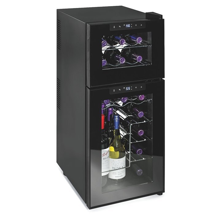 Dual Zone Touch Screen Wine Cooler- The Perfect Organizer For Your Favorite Reds and White Wines- Two Seperate... N2