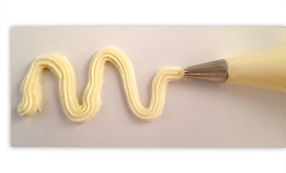 17 Piece Cake & Cupcake Decorating Tips Kit Stainless Steel Icing Nozzles & Set Of 16in Disposable Piping Bags... N3
