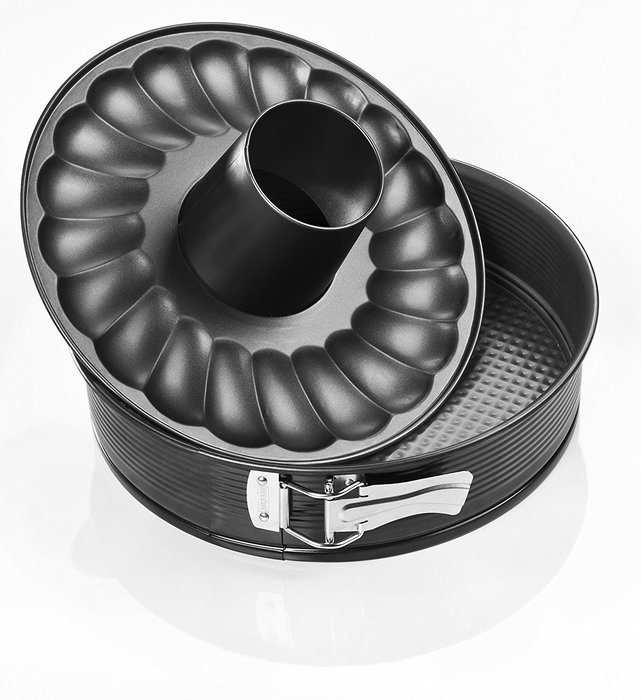 Zenker 6507 Springform with Flat-And Tubular Base, Black/Metallic, 9.45" N2