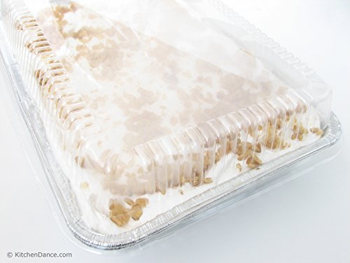 Disposable Aluminum 13 x 9 x 2 Cake Pan with Clear Plastic Lid #4700P (50) N3