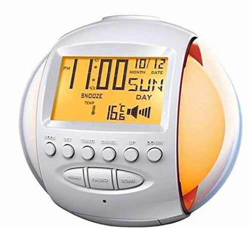 11 Nature Sound & Music FM Radio Wake Up Alarm Digital Clock 7 Color LED Light