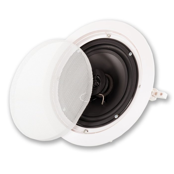Acoustic Audio HTI6c 6.5-Inch Round 2 Way Speaker (White)