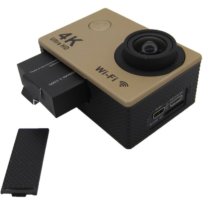 Unitesoul SPV-1 WiFi HD Action Sports Camera 2.0 4K 25FPS 1080P 60FPS 170 Degree Wide-Lens waterproof ，Gold