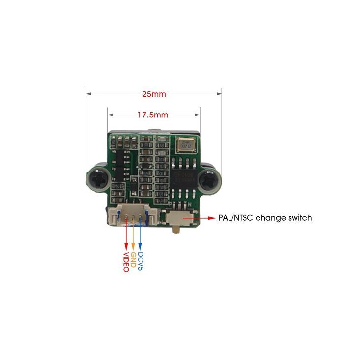 ARRIS 1000TVL 1/3 CMOS 2.8mm Lens Mini FPV Camera for FPV Racing Drones (PAL/NTSC switchable)