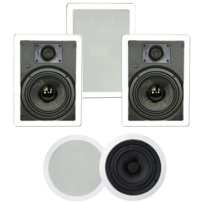 Theater Solutions TSS-85 1500 Watt 5CH 8" In-Wall/Ceiling Home Theater Speaker System N2