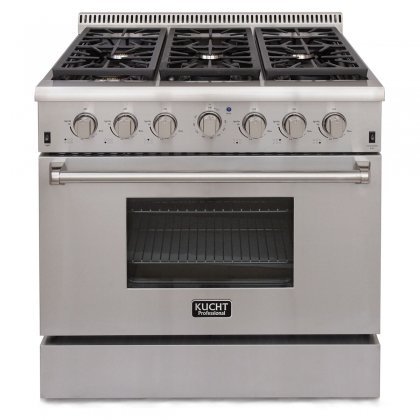 Kucht KRG3618ULP 36" Professional-Class Gas Range with 5.2 cu. ft. Convection Oven in Stainless Steel
