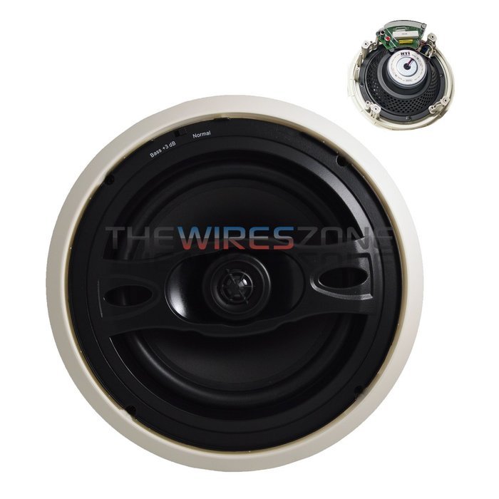 White 2-Way 8" inch 120 Watt 6 Ohms In-Ceiling Home Theater Speaker (pair) 120W