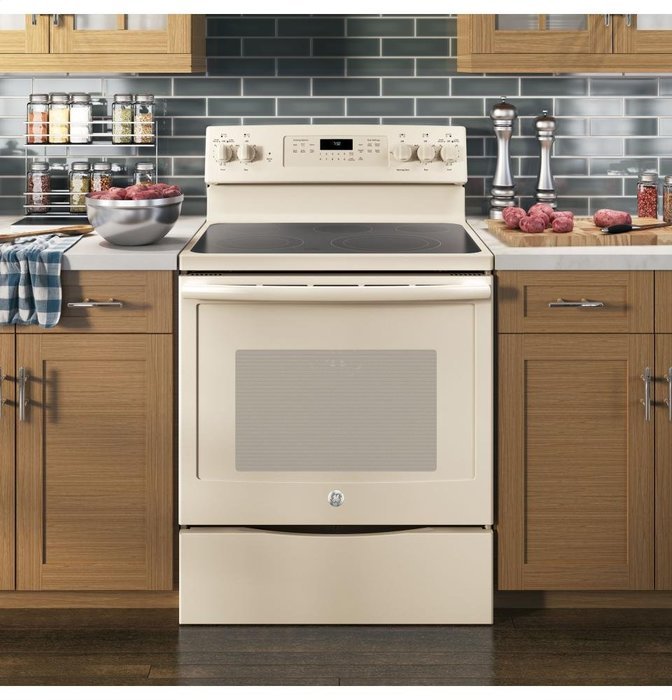 GE JB750DJCC 30" Bisque Electric Smoothtop Range - Convection N3