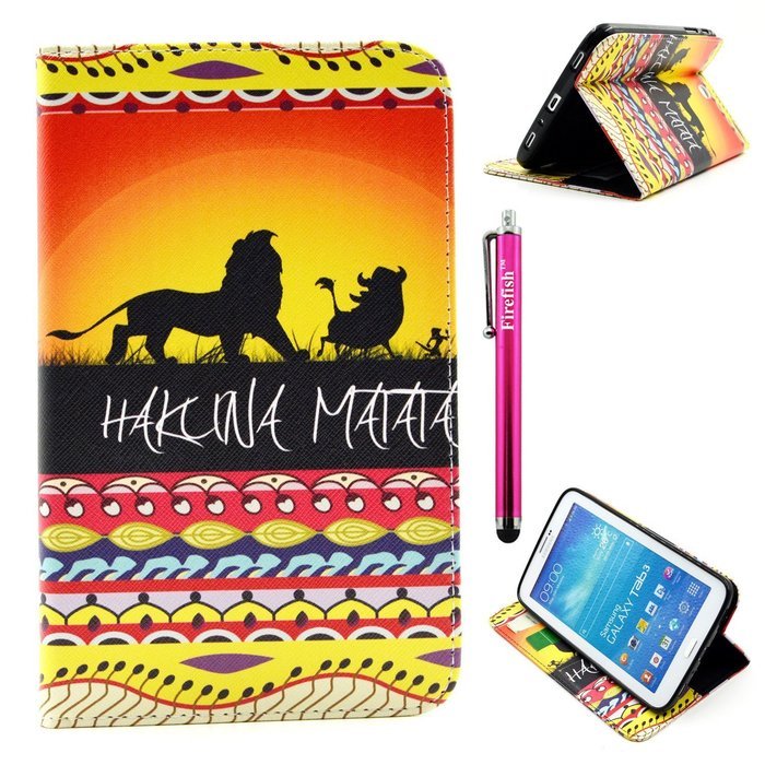 Galaxy Tab 3 7.0 Case, Firefish Kickstand Feature High Quality PU Leather Wallet with Card Slots Damage Resistance... N59