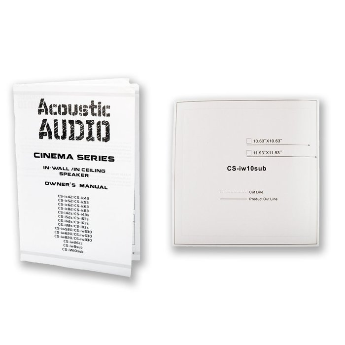 3 Acoustic Audio CS-IW10SUB In Wall 900 Watt 10" Home Passive Subwoofers CS-IW10SUB-3S N4