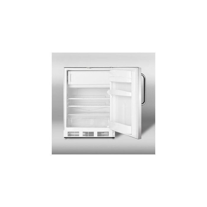 Summit AL650LCSS 24" ADA Compliant Top Freezer Refrigerator with 5.1 cu. ft. Capacity Dual Evaporator Cycle Defrost...