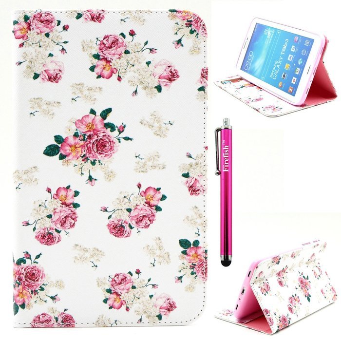 Galaxy Tab 3 7.0 Case, Firefish Kickstand Feature High Quality PU Leather Wallet with Card Slots Damage Resistance... N65