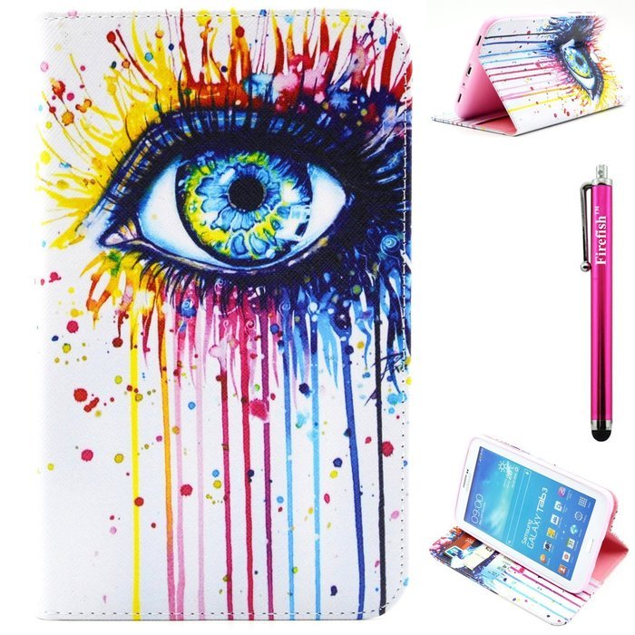 Galaxy Tab 3 7.0 Case, Firefish Kickstand Feature High Quality PU Leather Wallet with Card Slots Damage Resistance... N68