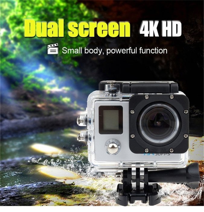 Boblov Dual Screen Ultra HD 4K Sports Action Camera 1080P Waterproof Underwater Camcorder 170&deg; Wide Angle 12MP... N2