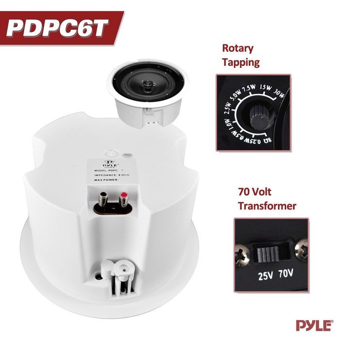 Pyle Home PDPC82 8-Inch In-Ceiling 2-Way Flush Mount Enclosure Speaker System N11