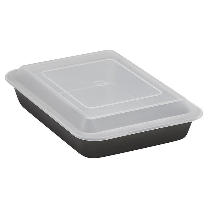 Baker's Secret Essentials Oblong Cake Pan with Plastic Cover - #0 in