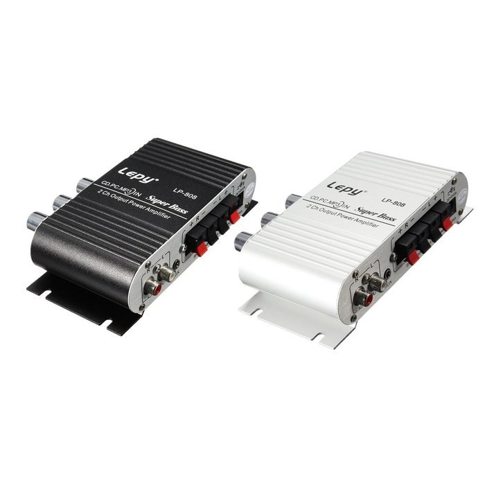 AMPLIFIER - LEPY MINI CAR HOME STEREO HI FI AMPLIFIER 2 CHANNEL FOR IPOD MP3 PC DVD CD 12V N3