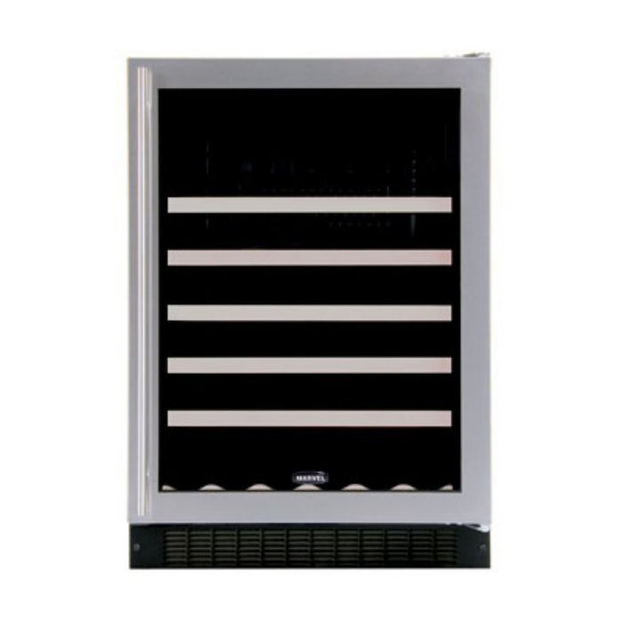Marvel 61WCMBSGL Standard Efficiency Single Zone Wine Cellar with Left Hinge Frame Glass Door, 24", Stainless...