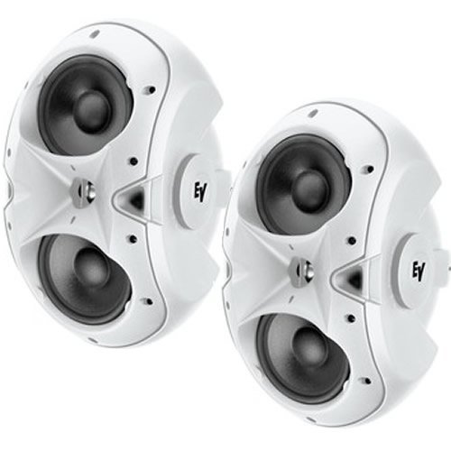 Electrovoice EVID 6.2w Speaker 6 Inch Dual Woofer, Ti Direct Radiator HF Transducer White 1 Pair
