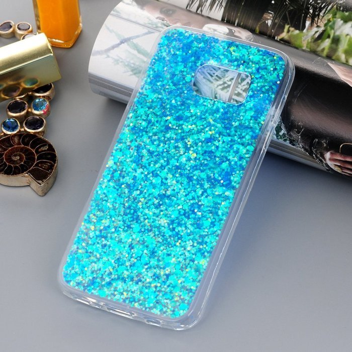 Badalink Galaxy S7 Case Shiny Glitter Sparkle Powder Series Shockproof Drop Protection Soft TPU Rubber Protective... N6