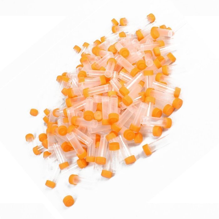 Centrifuge Tubes - SODIAL(R)200 Pcs 5ml Orange Cap Plastic Disposable Centrifuge Tubes N2