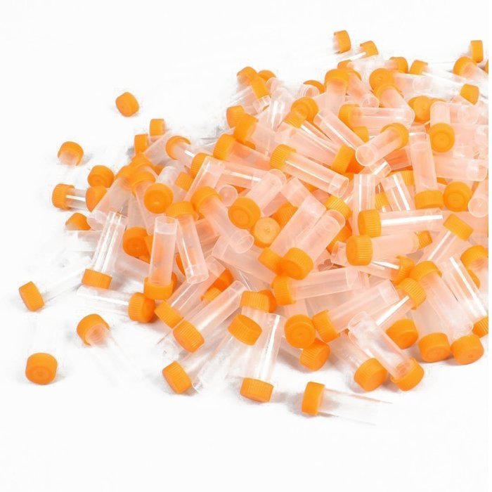 Centrifuge Tubes - SODIAL(R)200 Pcs 5ml Orange Cap Plastic Disposable Centrifuge Tubes N3