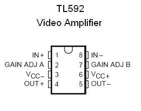 Video Amplifier IC - TL592 DIP-8 - 4 pieces N2