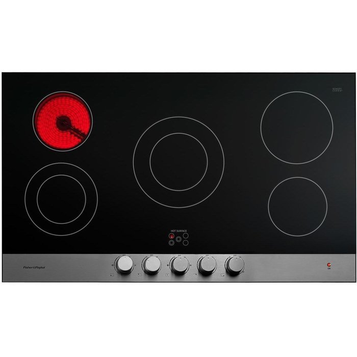 Fisher Paykel CE365DBX1 36" Smoothtop Electric Cooktop with 5 Ribbon Elements Lower Turndown Super Simmer and...