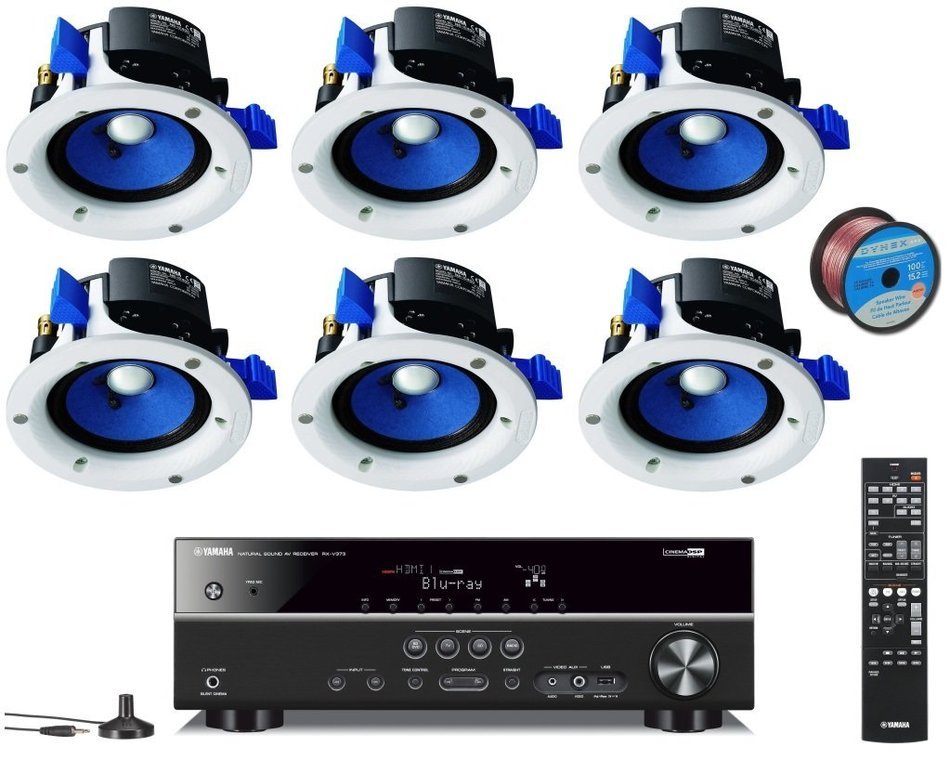 Yamaha 3D-Ready 5.1-Channel 500 Watts Digital Home Theater Audio Video Receiver with 4K pass-through, HD Audio... N6