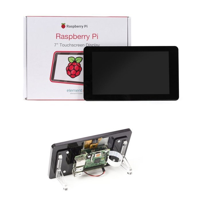Official Raspberry Pi 7" Touchscreen w/ Pimoroni Black LCD Stand N2
