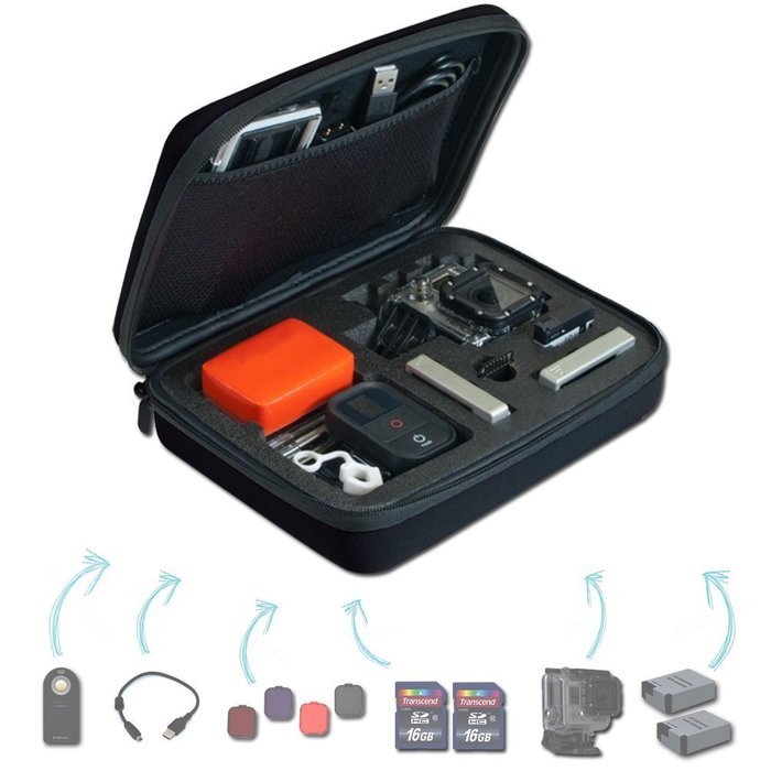 Xtech&reg; Well Padded Custom Large Hard Camera Case for all GoPro Cameras N4