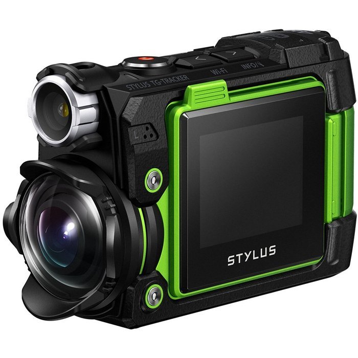 Olympus Stylus TG-Tracker Waterproof 4K Action Cam Green Accessory Bundle includes Camera, 43" Telescopic Selfie...
