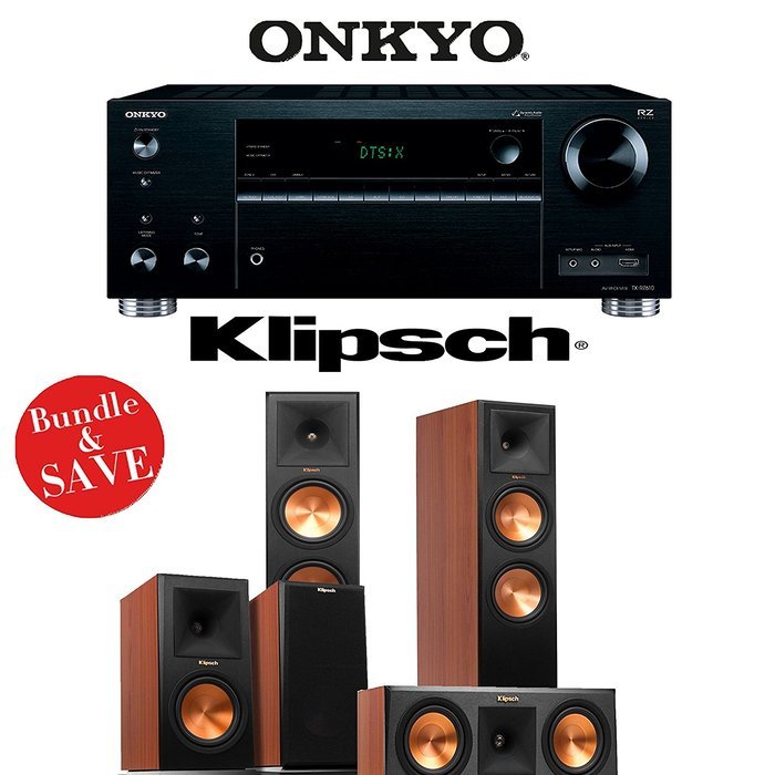 Onkyo TX-RZ610 7.2-Channel Network A/V Receiver + Klipsch RP-250F + Klipsch RP-250C + Klipsch RP-160M - 5.0 Reference...