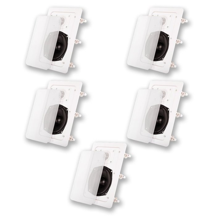 Acoustic Audio IW191 In Wall 5 Speaker Set 2 Way Home Theater 1000W IW191-5S