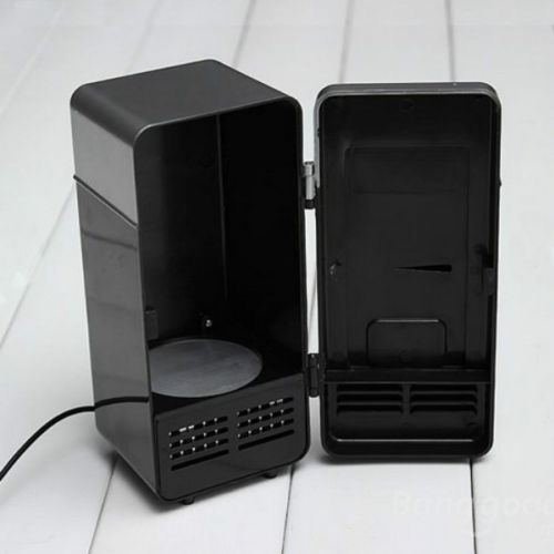 Mini USB LED PC Refrigerator Fridge Beverage Drink Cans Cooler Warmer Black New